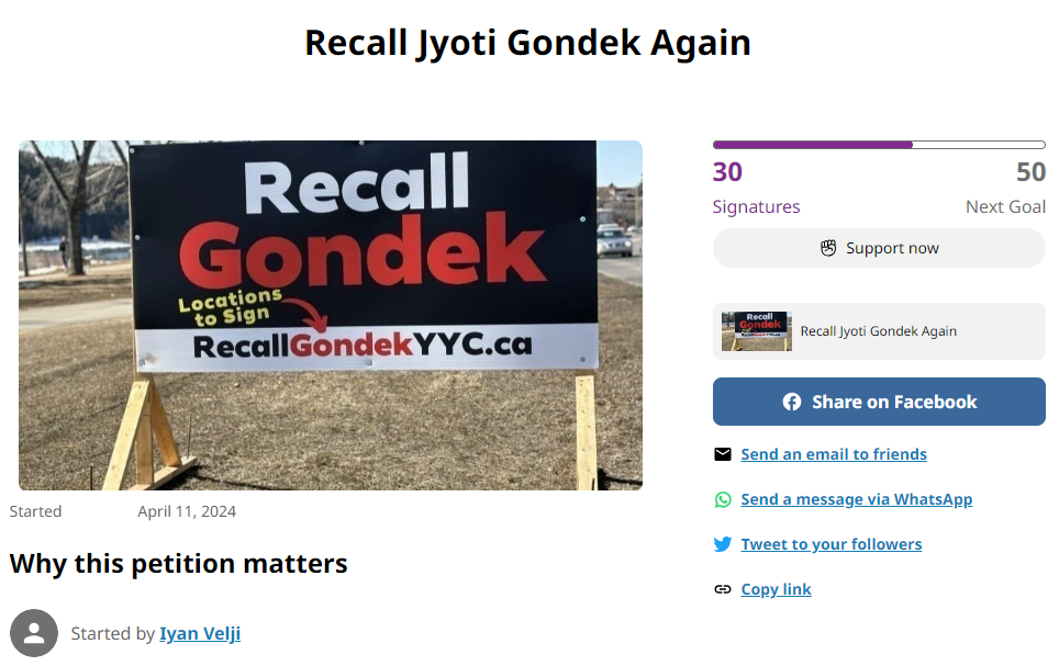 Iyan Velji Launches Petition to “Recall Gondek Again”